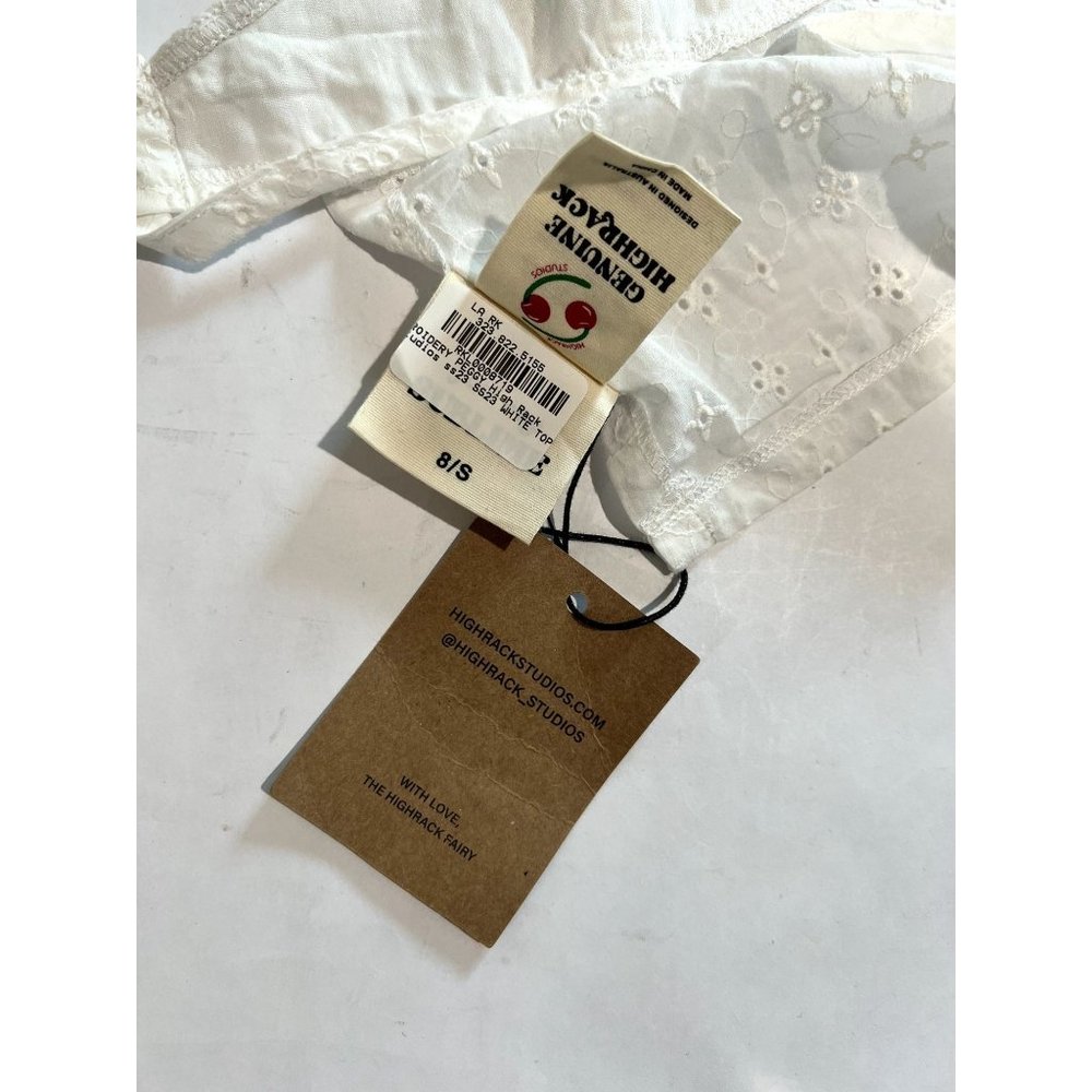 NWT Highrack Studios Peggy Backless Top in White Broderie - Picture 4 of 4